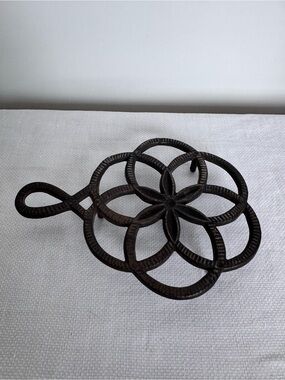Vintage 1945 Cast Iron Kitchen Trivet T36 Ring J.Z.H John Zimmerman 7" Inches